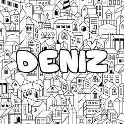 Coloración del nombre DENIZ - decorado ciudad
