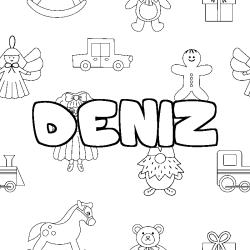 Dibujo para colorear DENIZ - decorado juguetes