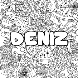 Coloración del nombre DENIZ - decorado mandala de frutas
