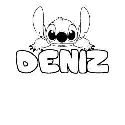 Coloración del nombre DENIZ - decorado Stitch