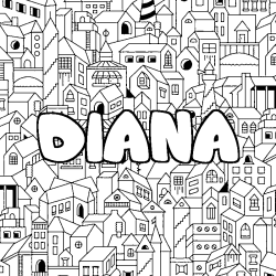 Coloración del nombre DIANA - decorado ciudad