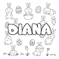 Dibujo para colorear DIANA - decorado Pascua