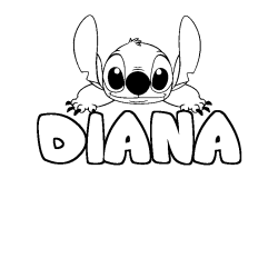 Dibujo para colorear DIANA - decorado Stitch