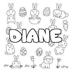 Coloración del nombre DIANE - decorado Pascua