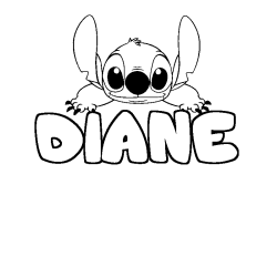 Dibujo para colorear DIANE - decorado Stitch