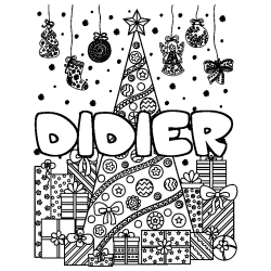 Coloración del nombre DIDIER - decorado árbol de Navidad y regalos