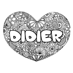 Coloración del nombre DIDIER - decorado mandala de corazón