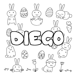 Coloración del nombre DIEGO - decorado Pascua