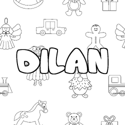Dibujo para colorear DILAN - decorado juguetes