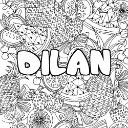 Coloración del nombre DILAN - decorado mandala de frutas