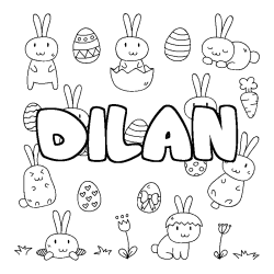 Coloración del nombre DILAN - decorado Pascua