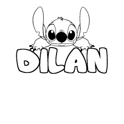 Coloración del nombre DILAN - decorado Stitch