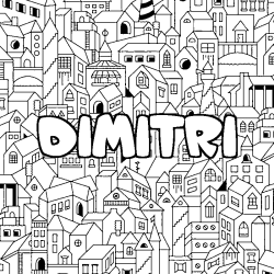 Dibujo para colorear DIMITRI - decorado ciudad