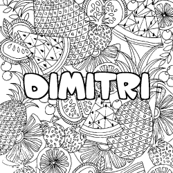 Coloración del nombre DIMITRI - decorado mandala de frutas