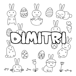 Coloración del nombre DIMITRI - decorado Pascua