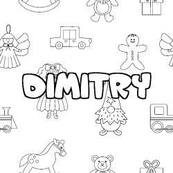 Coloración del nombre DIMITRY - decorado juguetes