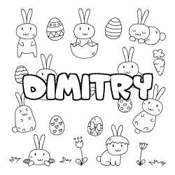 Coloración del nombre DIMITRY - decorado Pascua
