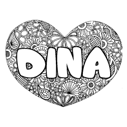 Dibujo para colorear DINA - decorado mandala de coraz&oacute;n