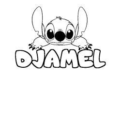 Coloración del nombre DJAMEL - decorado Stitch