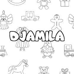 Dibujo para colorear DJAMILA - decorado juguetes