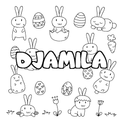 Coloración del nombre DJAMILA - decorado Pascua