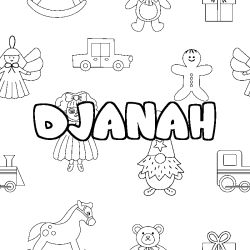 Coloración del nombre DJANAH - decorado juguetes