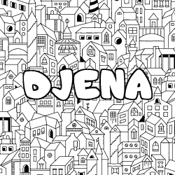 Coloración del nombre DJENA - decorado ciudad