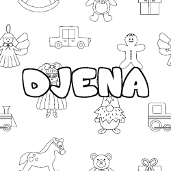 Dibujo para colorear DJENA - decorado juguetes