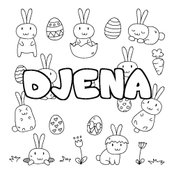 Coloración del nombre DJENA - decorado Pascua