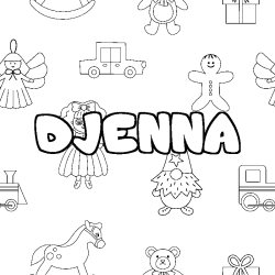 Coloración del nombre DJENNA - decorado juguetes