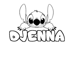 Coloración del nombre DJENNA - decorado Stitch