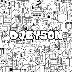 Coloración del nombre DJEYSON - decorado ciudad