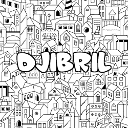 Dibujo para colorear DJIBRIL - decorado ciudad