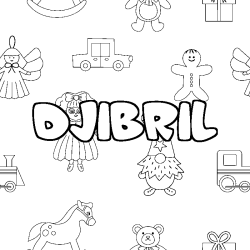 Dibujo para colorear DJIBRIL - decorado juguetes