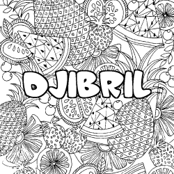 Dibujo para colorear DJIBRIL - decorado mandala de frutas
