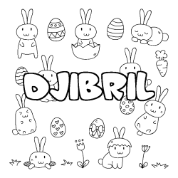 Coloración del nombre DJIBRIL - decorado Pascua