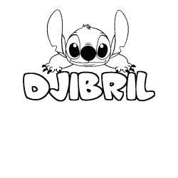 Coloración del nombre DJIBRIL - decorado Stitch