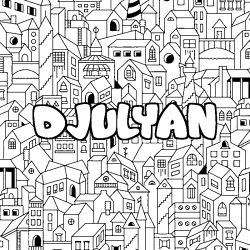 Dibujo para colorear DJULYAN - decorado ciudad