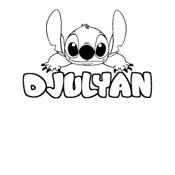 Coloración del nombre DJULYAN - decorado Stitch