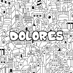 Coloración del nombre DOLORES - decorado ciudad