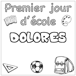 Coloración del nombre DOLORES - decorado primer día de escuela