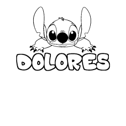 Coloración del nombre DOLORES - decorado Stitch