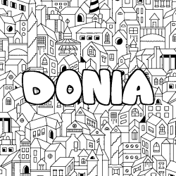 Coloración del nombre DONIA - decorado ciudad