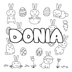 Coloración del nombre DONIA - decorado Pascua