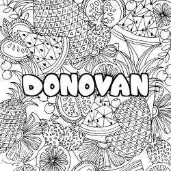 Dibujo para colorear DONOVAN - decorado mandala de frutas