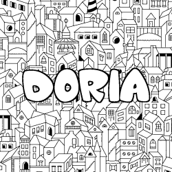 Dibujo para colorear DORIA - decorado ciudad