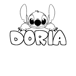 Coloración del nombre DORIA - decorado Stitch