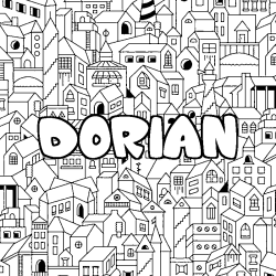 Dibujo para colorear DORIAN - decorado ciudad
