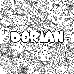Dibujo para colorear DORIAN - decorado mandala de frutas