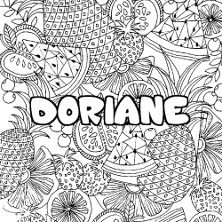 Dibujo para colorear DORIANE - decorado mandala de frutas